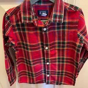 BUNDLE (3 Shirts): The Children's Place: Red/Navy/Green Plaid Kids Shirts